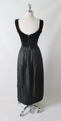 Vintage 60's Black Velvet Full Length Cocktail Party Dress XS • As Found - Bombshell Bettys Vintage