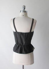 Vintage 70's Batik Print Krist Gudnason Peplum Top Blouse L - Bombshell Bettys Vintage