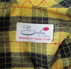 Vintage 60's Yellow Tartan Plaid Day Dress M - Bombshell Bettys Vintage