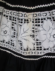 • Vintage 50's Two Smart Girls Miami Black Lace Full Skirt Patio Dress XS - Bombshell Bettys Vintage