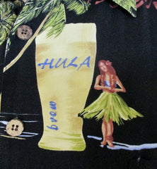 Mens Vintage Hula Girls & Beer Kahala Rayon Hawaiian Shirt XL - Bombshell Bettys Vintage