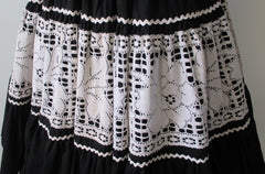 • Vintage 50's Two Smart Girls Miami Black Lace Full Skirt Patio Dress XS - Bombshell Bettys Vintage