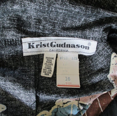 Vintage 70's Batik Print Krist Gudnason Peplum Top Blouse L - Bombshell Bettys Vintage