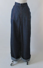 Vintage 30's / 40's Style Side Button High Waist Retro Jeans  Trousers XL 1X 34 - Bombshell Bettys Vintage