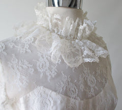 Vintage 60's White Lace Full Skirt Lilli Diamond Wedding Dress S - Bombshell Bettys Vintage