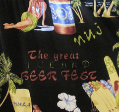 Mens Vintage Hula Girls & Beer Kahala Rayon Hawaiian Shirt XL - Bombshell Bettys Vintage