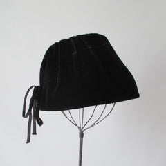 Vintage 50's 60's Black Velvet Bucket Hat - Bombshell Bettys Vintage