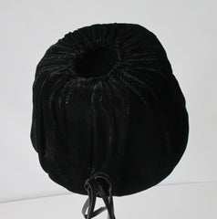 Vintage 50's 60's Black Velvet Bucket Hat - Bombshell Bettys Vintage
