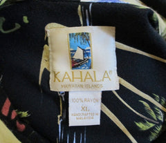 Mens Vintage Hula Girls & Beer Kahala Rayon Hawaiian Shirt XL - Bombshell Bettys Vintage