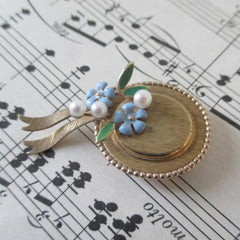 Vintage Krementz Hat Flower and Pearl Brooch Pin - Bombshell Bettys Vintage