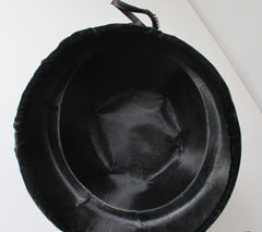 Vintage 50's 60's Black Velvet Bucket Hat - Bombshell Bettys Vintage