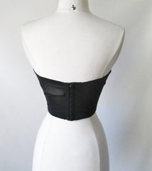 Vintage 50's Black Strapless Dagmar Bullet Bra Bustiers 38 B - Bombshell Bettys Vintage