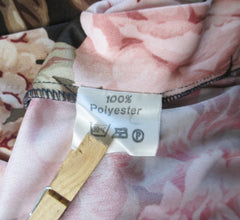 Vintage 70's Wrap Around Pink Roses Maxi Skirt L / M - Bombshell Bettys Vintage