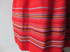 Vintage 50's Red Embroidered Full Swing Skirt S - Bombshell Bettys Vintage