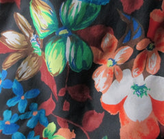 Vintage 70's Puff Sleeve Floral Chiffon Maxi Dress Party Gown - Bombshell Bettys Vintage