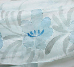 Vintage 70's Airy Blue Summer Dress & Beaded Flower Shawl L - Bombshell Bettys Vintage