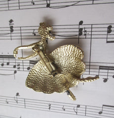 Vintage Ballerina Gold Brooch Pin - Bombshell Bettys Vintage