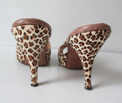 Vintage 50's 60's Leopard Springolator Heels Shoes 8 - Bombshell Bettys Vintage