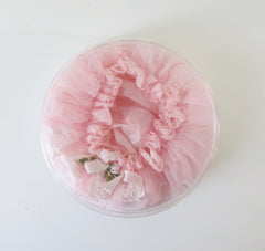 Vintage Pink Chiffon & Lace Bouffant Shower Bathing Cap Hat - Bombshell Bettys Vintage