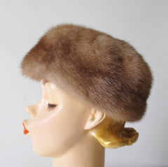 Vintage 50's Honey Blonde Mink Chapeaux Pillbox Hat - Bombshell Bettys Vintage