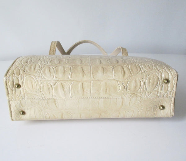 Stunning Antique 1920's-30's Brown Victorian CROCODILE Skin Handbag