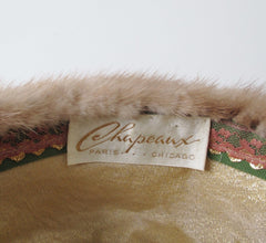 Vintage 50's Honey Blonde Mink Chapeaux Pillbox Hat - Bombshell Bettys Vintage