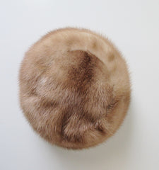 Vintage 50's Honey Blonde Mink Chapeaux Pillbox Hat - Bombshell Bettys Vintage