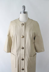 Vintage 60's Tan Leather MOD Jacket Coat M - Bombshell Bettys Vintage