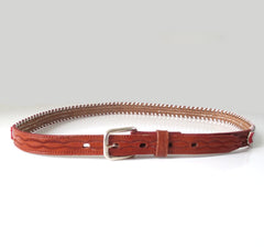 Vintage 50s 60s Beaded Leather Thunderbird Souveneer Belt 34 - Bombshell Bettys Vintage