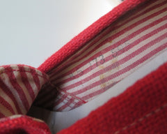 Vintage 40's Red Canvas Peep Toe Wedge Heels Casual Shoes 8 - Bombshell Bettys Vintage
