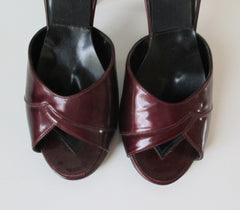 Vintage 70's Red Burgundy Patent Leather Springolator Heels Shoes 8 - Bombshell Bettys Vintage
