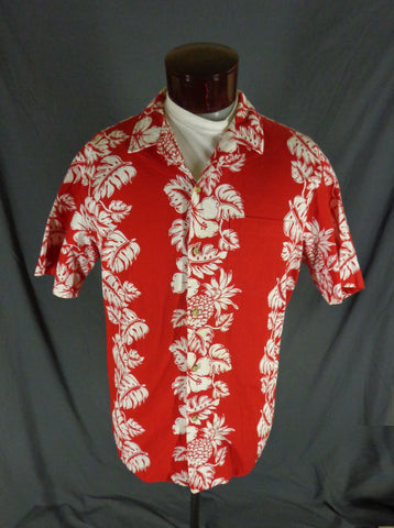Vintage RJC Red Classic Hibiscus Print Hawaiian Shirt 47