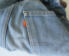 Vintage 70's Orange Tab Levis & Budweiser Handmade Handbag Purse Tote - Bombshell Bettys Vintage