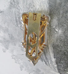 Vintage Art Deco Gold Rhinestone Dress Scarf Clip - Bombshell Bettys Vintage