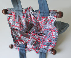 Vintage 70's Orange Tab Levis & Budweiser Handmade Handbag Purse Tote - Bombshell Bettys Vintage