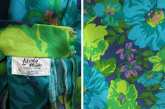 • Vintage 60's Bold Hawaiian Wide Leg Ankle Sweeper Palazzo Pants Jumpsuit M - Bombshell Bettys Vintage