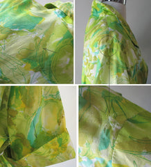 Vintage 50's Abstract Floral Full Skirt Shirtwaist Day Dress 48 37 XL XXL - Bombshell Bettys Vintage
