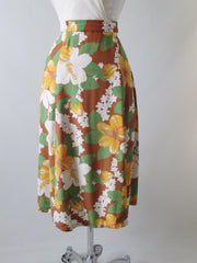 Vintage 40's Cold Rayon Hawaiian Skirt M - Bombshell Bettys Vintage