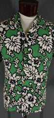 Vintage 80s Green RJC  Barkcloth Hibiscus Print Hawaiian Shirt  XL - Bombshell Bettys Vintage