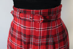 • Vintage 50's Plaid Wool Cigarette Pants Matching Belt 8 M - Bombshell Bettys Vintage