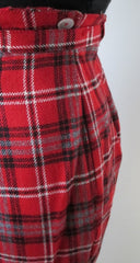 • Vintage 50's Plaid Wool Cigarette Pants Matching Belt 8 M - Bombshell Bettys Vintage