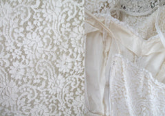 • Vintage 40's White Lace Full Skirt Halter Dress S - Bombshell Bettys Vintage