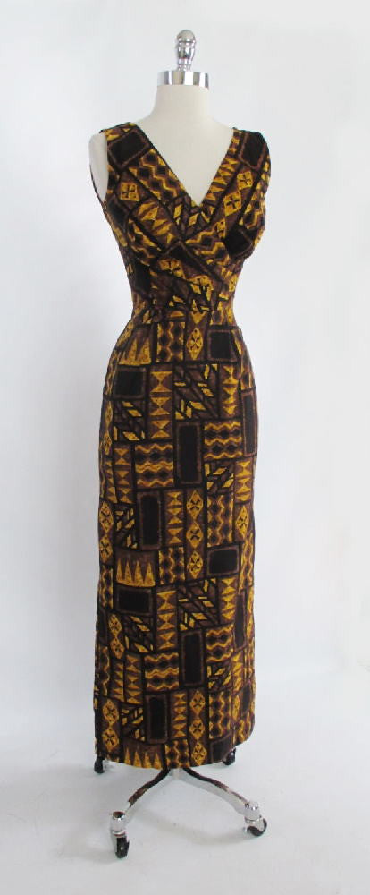 • Vintage 60's Mid-Century Kamehameha Hawaiian Tiki Party Evening Gown XS - Bombshell Bettys Vintage