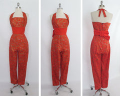 Vintage 50's 60's RARE Vintage Alfred Shaheen Jumpsuit M - Bombshell Bettys Vintage