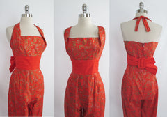 Vintage 50's 60's RARE Vintage Alfred Shaheen Jumpsuit M - Bombshell Bettys Vintage