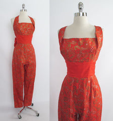 Vintage 50's 60's RARE Vintage Alfred Shaheen Jumpsuit M - Bombshell Bettys Vintage