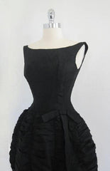 Vintage 50's 60's Couture Black Sphere Bubble Skirt Party Evening Dress S - Bombshell Bettys Vintage