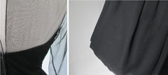 • Vintage 50's Sheer Black Silk Chiffon Cocktail Party Dress S - Bombshell Bettys Vintage