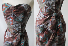 Vintage 50's Hawaiian Tribal Leaf Sarong Dress M - Bombshell Bettys Vintage