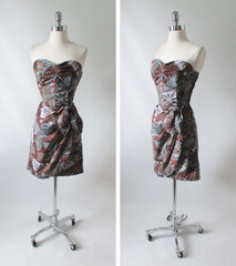 Vintage 50's Hawaiian Tribal Leaf Sarong Dress M - Bombshell Bettys Vintage